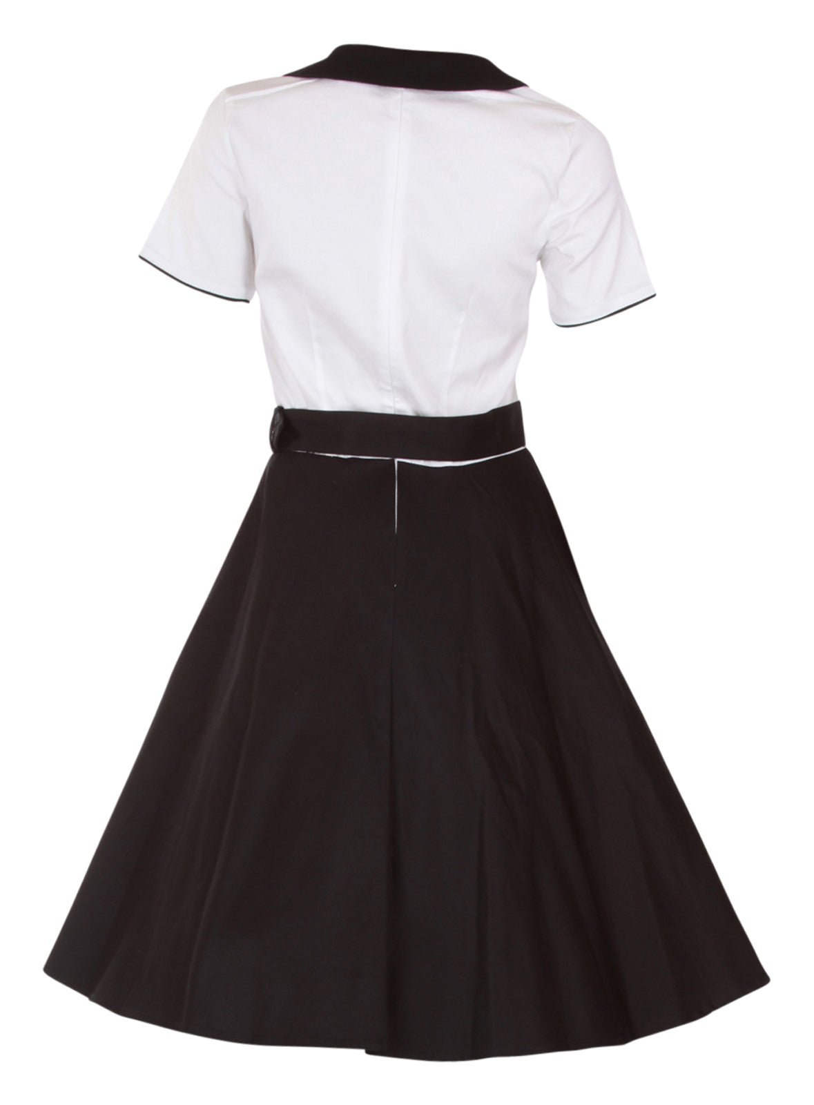 Evelyn Retro 50's Style Swing Dress in Black-White