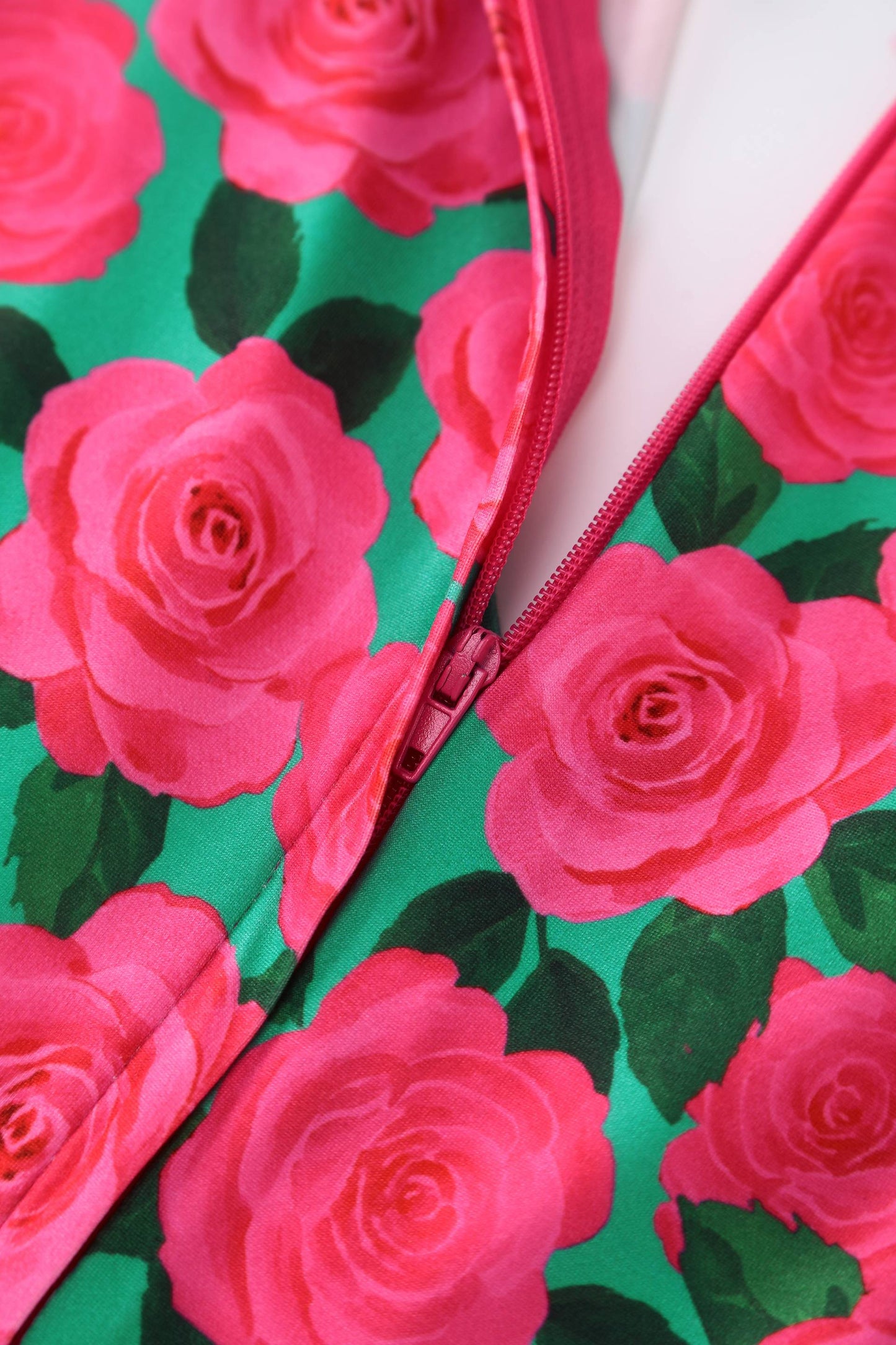 Julia Pink Rose Tea Dress in Green