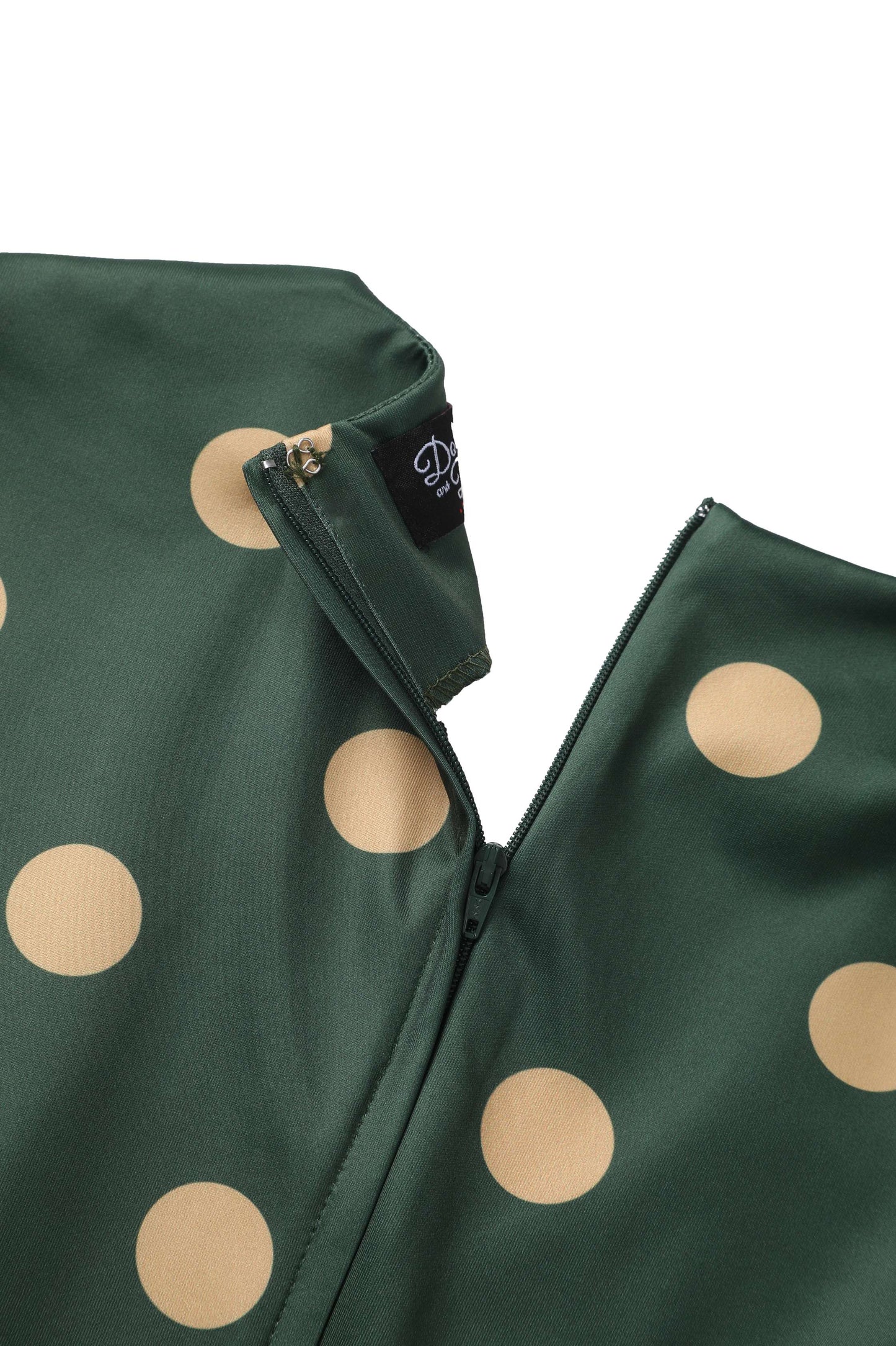 Maria Green Circle Dress With Polka Dots