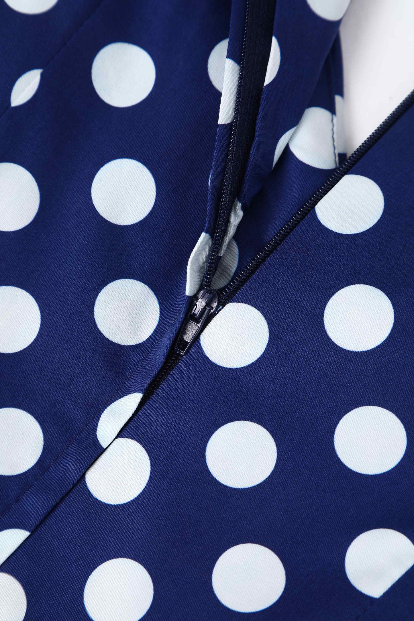 Lily Navy Blue Polka Dot Off Shoulder Dress