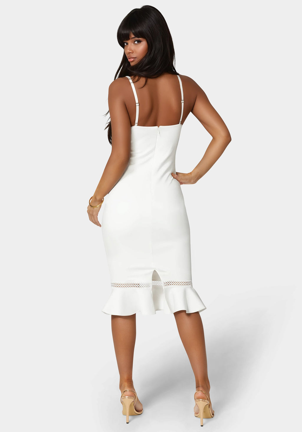 Lace Trim Flounce Dress