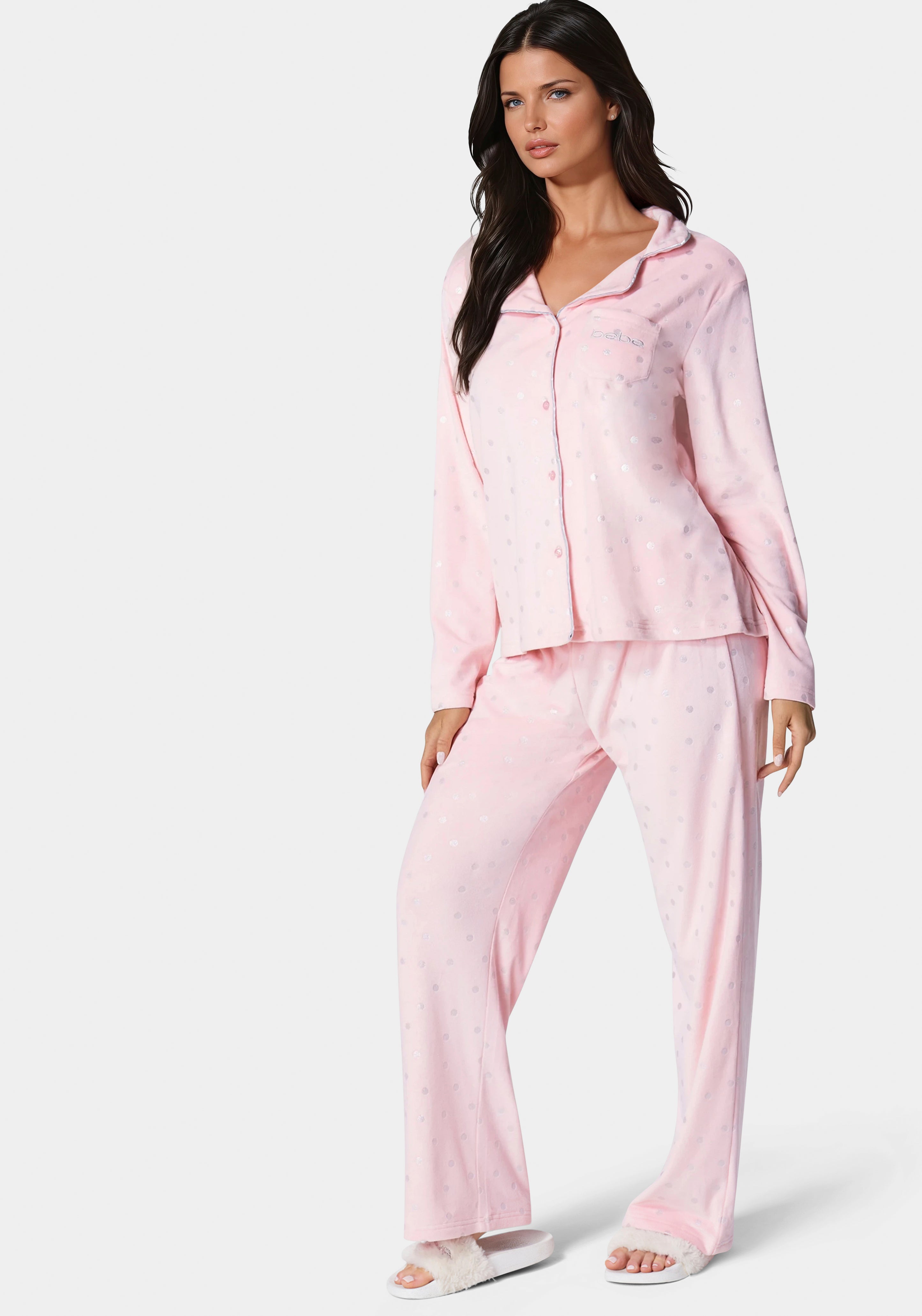 Silver Foil Plush Pajama Set