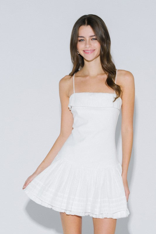 Kristin Sleeveless Mini Dress White