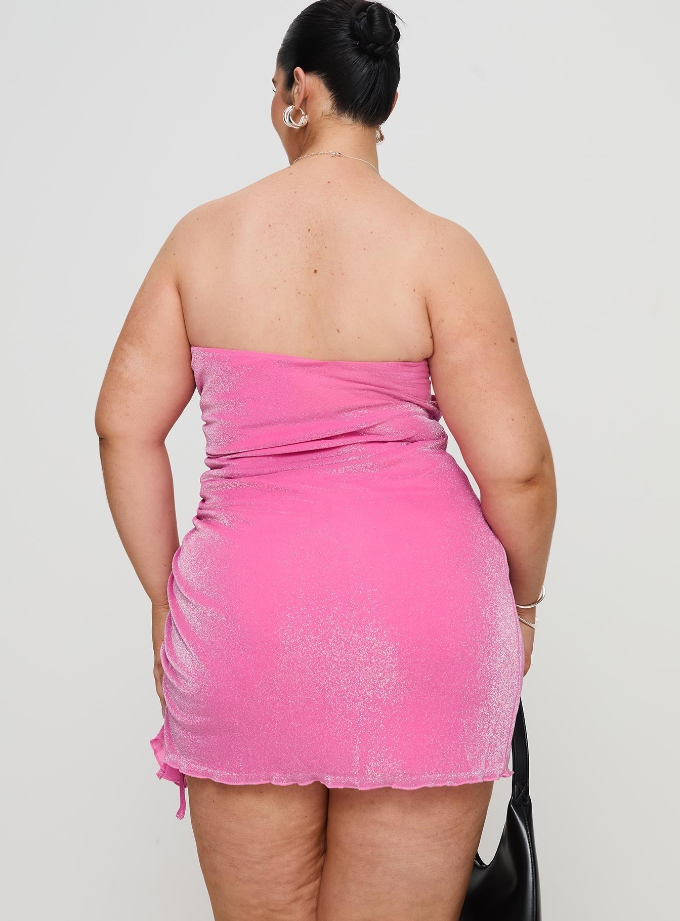 Donelli Strapless Mini Dress Pink Curve Lower Impact