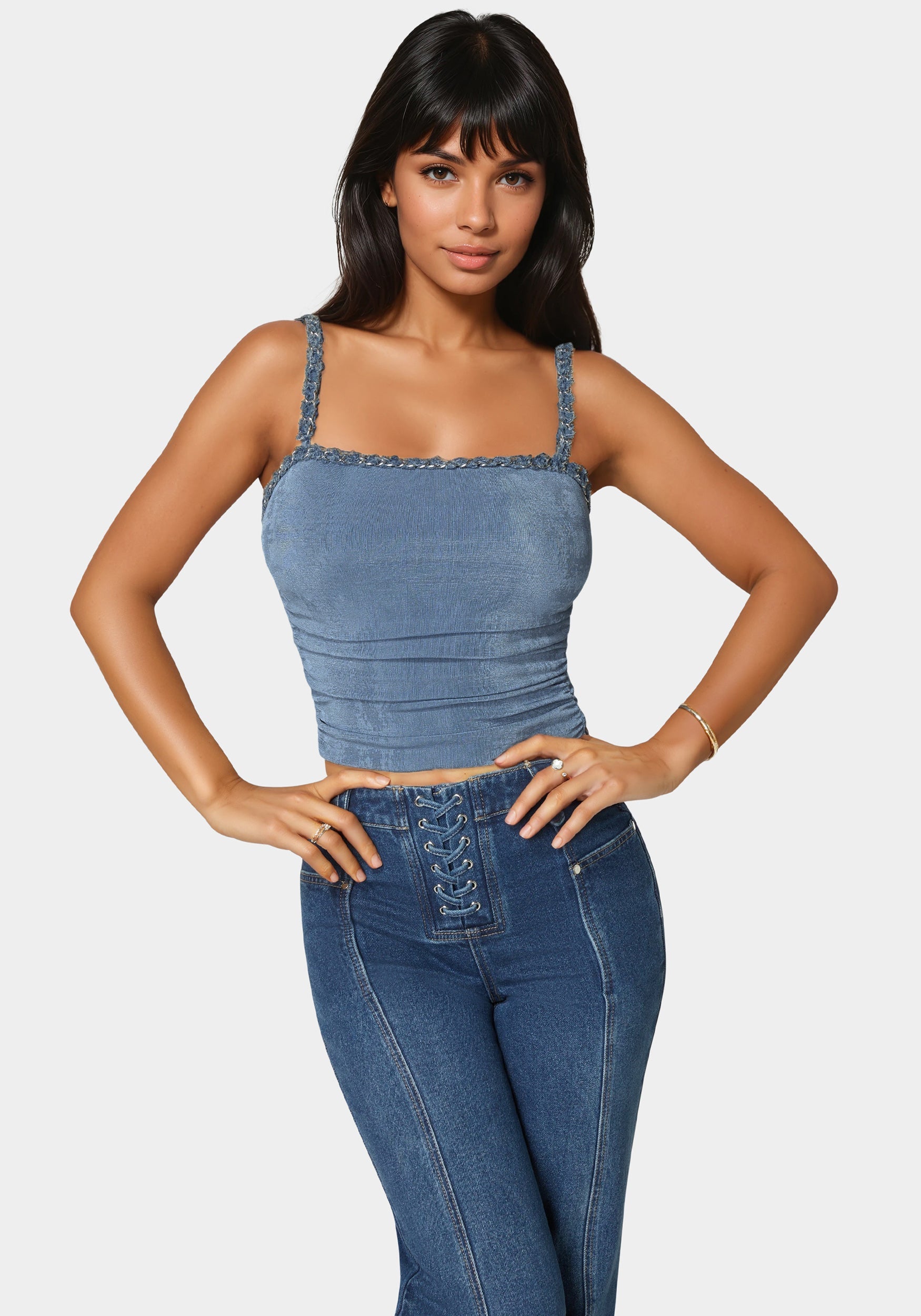 Braided Strap Knit Top
