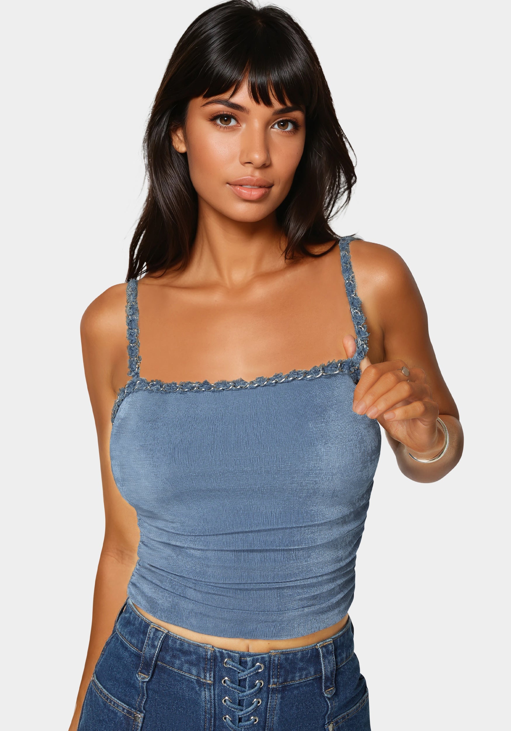 Braided Strap Knit Top