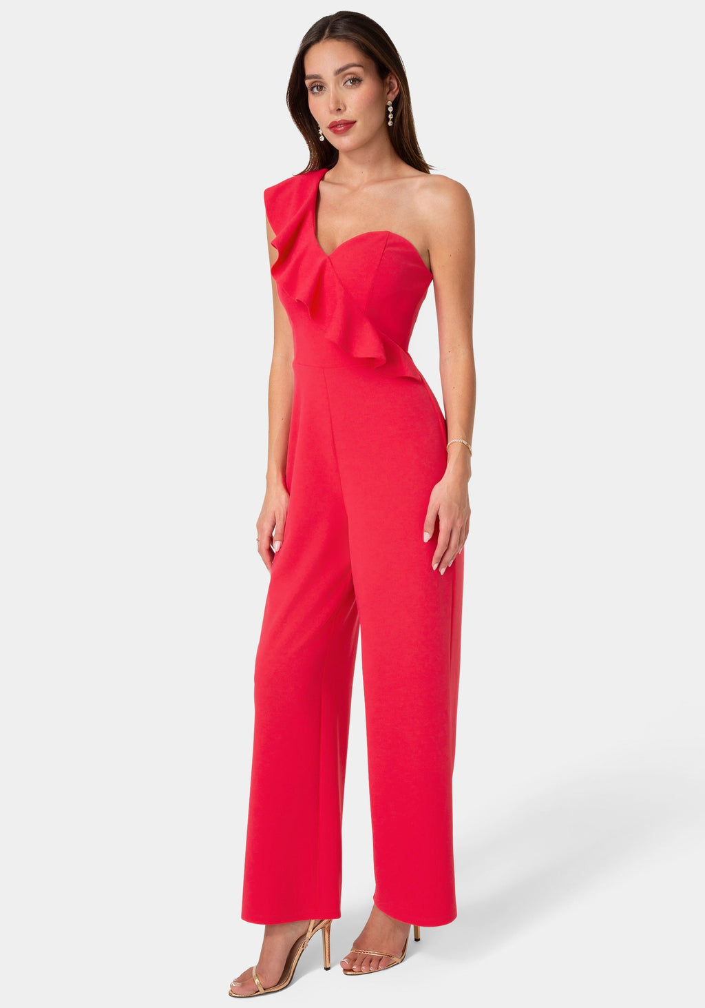 One Shoulder Ruffle Jumpsuit