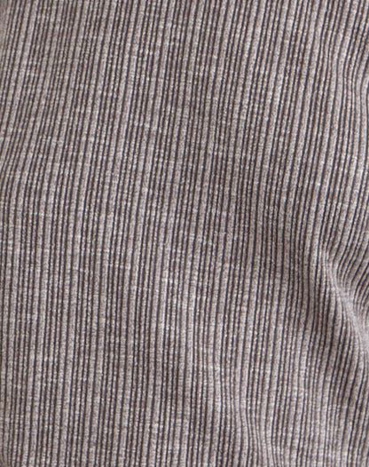Amelita Mini Dress in Rib Knit Brown Grey