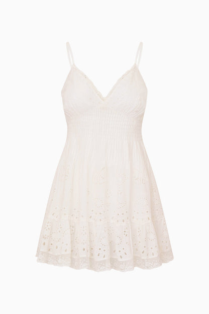 Azar Cotton Bandana Eyelet Mini Dress