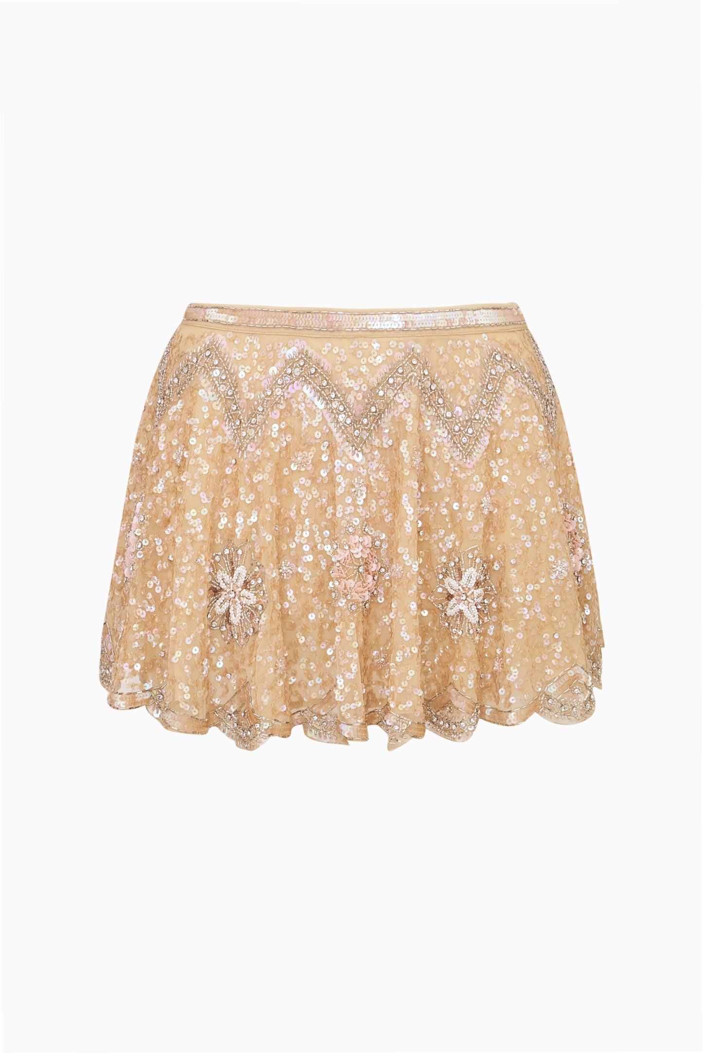Bramble Beaded Sequin Mini Skirt