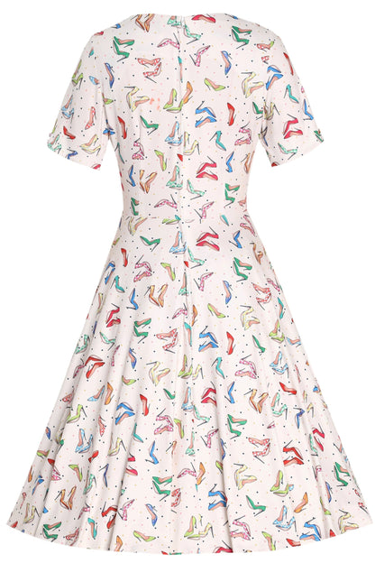 Brenda Stiletto White Short Sleeved Dress