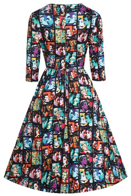 Billie 50s Romance Black Flared Dress