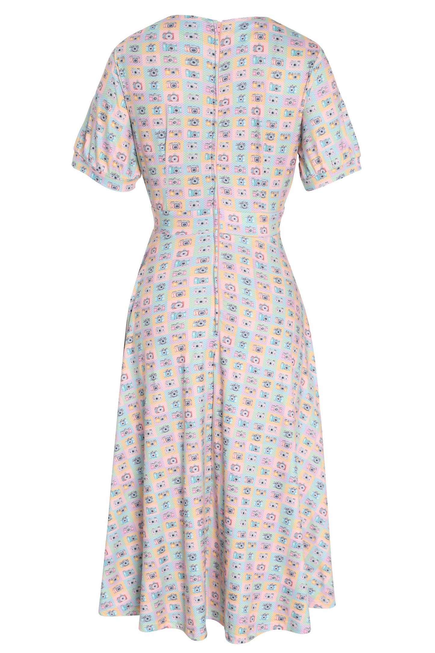 Julia Camera Print Midi Dress