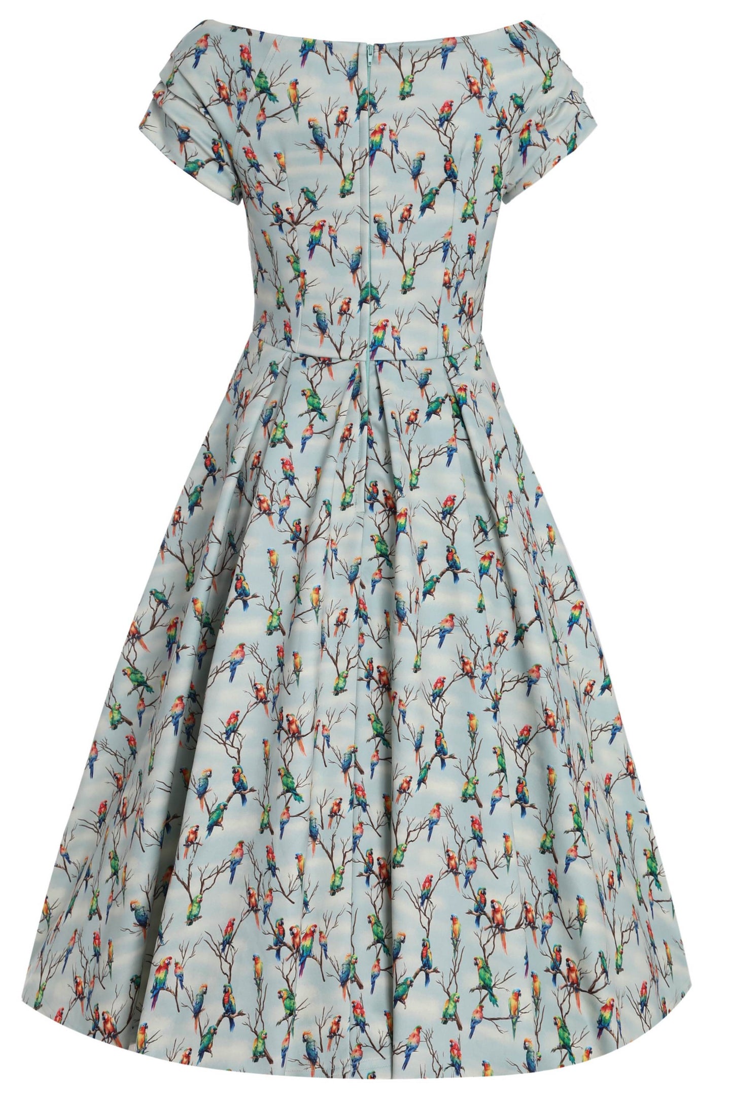 Lily Light Green Parrot Off Shoulder Dress
