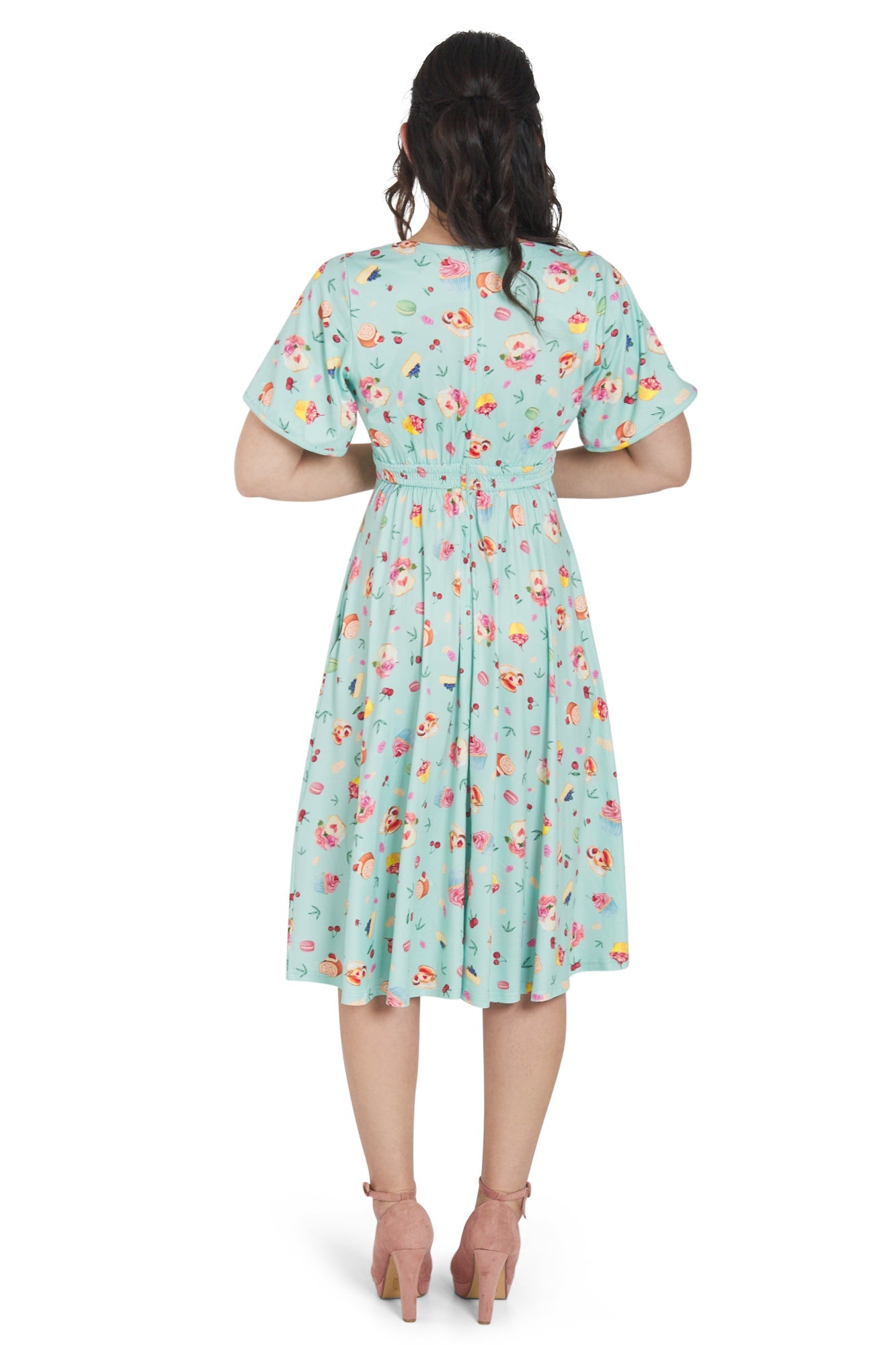 Janice Petal Sleeve Dress In Afternoon Tea Print