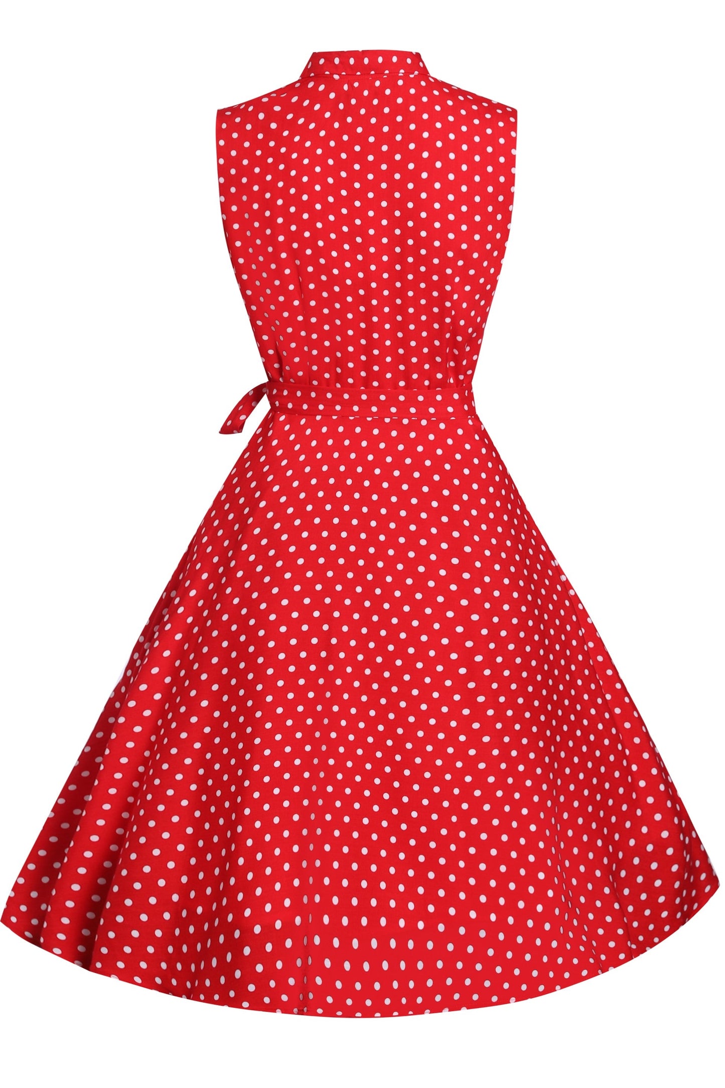 Poppy Red Polka Dot Shirt Dress