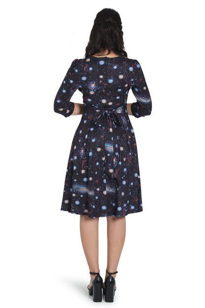 Katherine Black Space Long Sleeved Dress