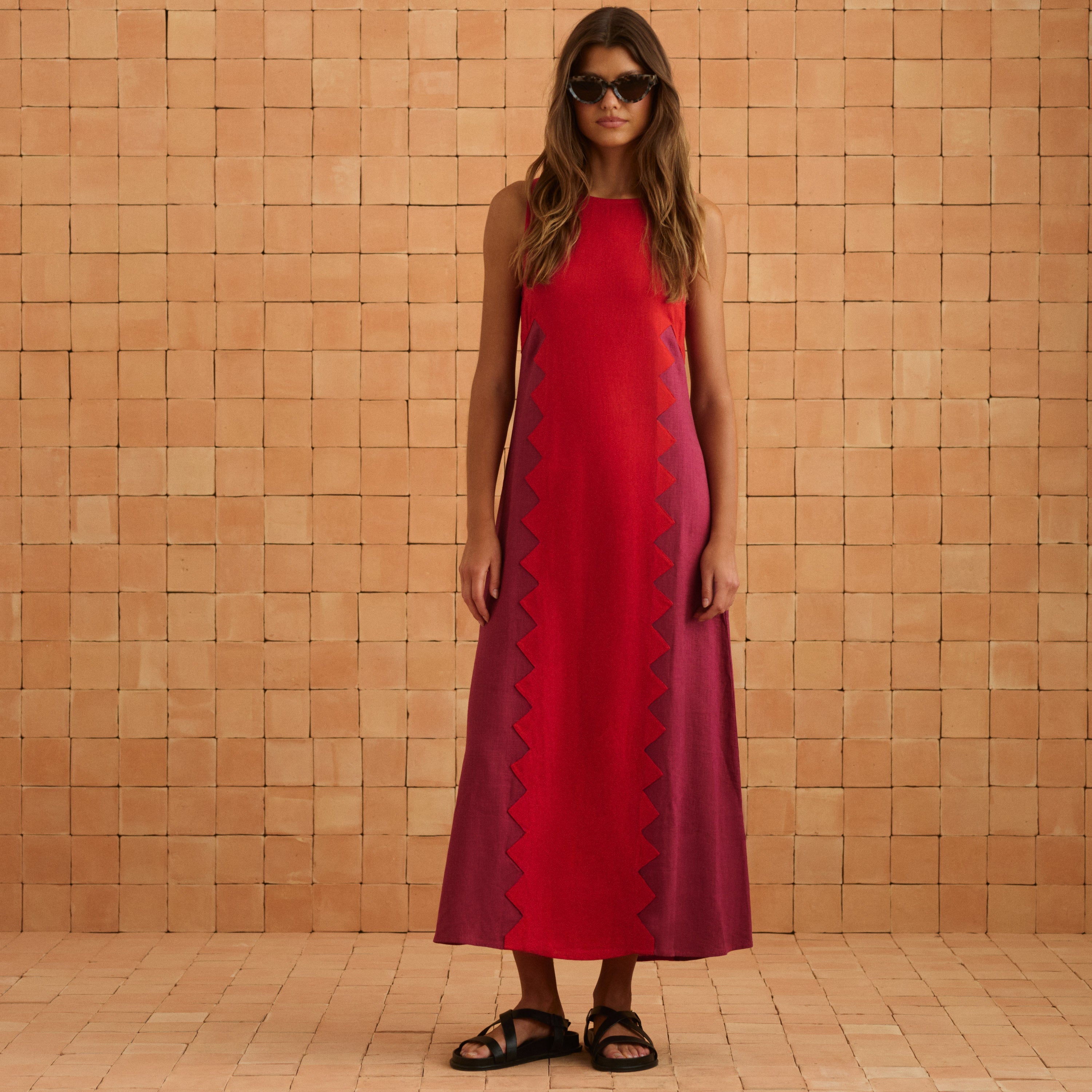 Binnie Dress In Foxglove Rosa