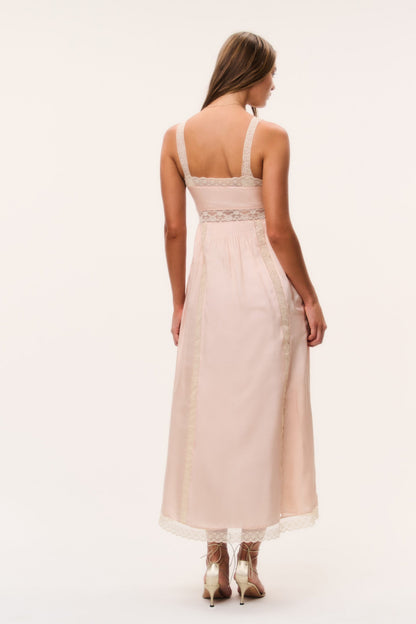Cerys Silk Lace-Trimmed Maxi Dress