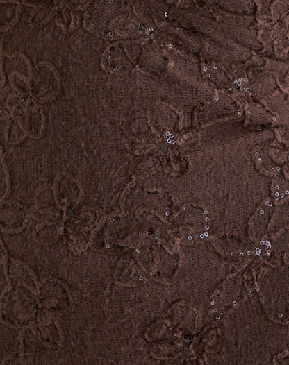 Codami Halterneck Mini Dress in Sequin Knit Dark Brown