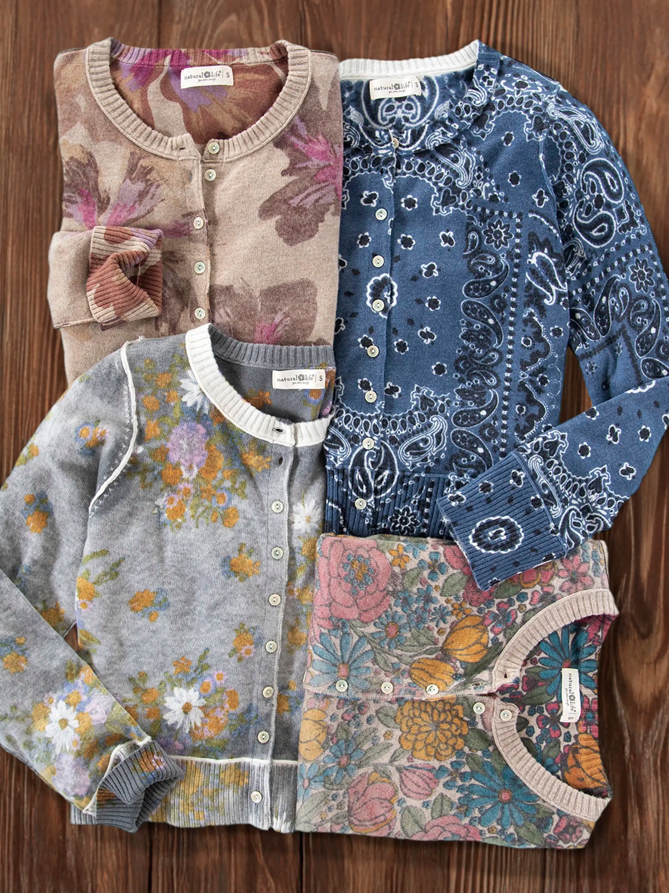 Your Everything Cardigan Sweater - Bandana Patchwork Indigo