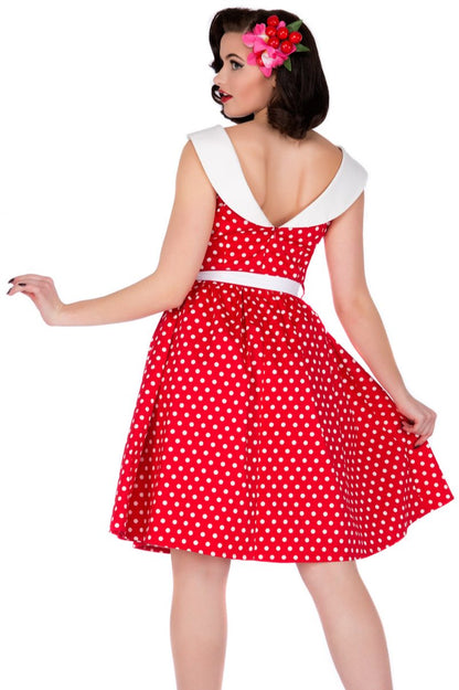 Cindy Polka Dot Vintage Dress in Red