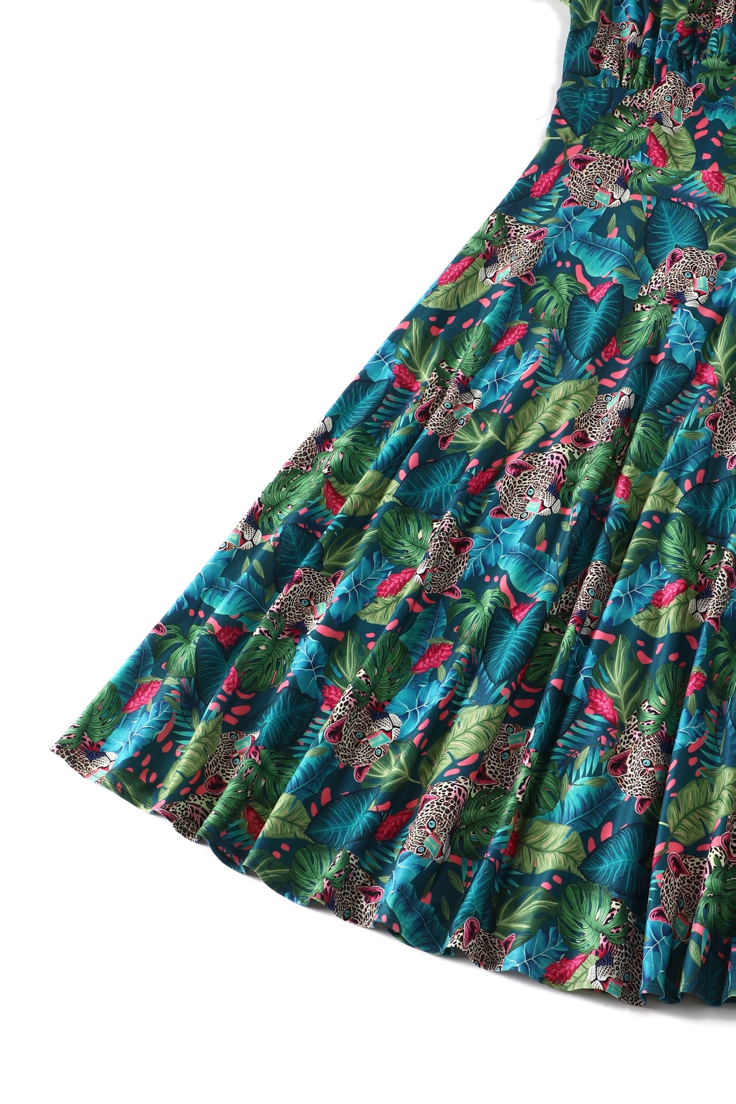 Julia 50s Style Cheetah Sleeved Dress