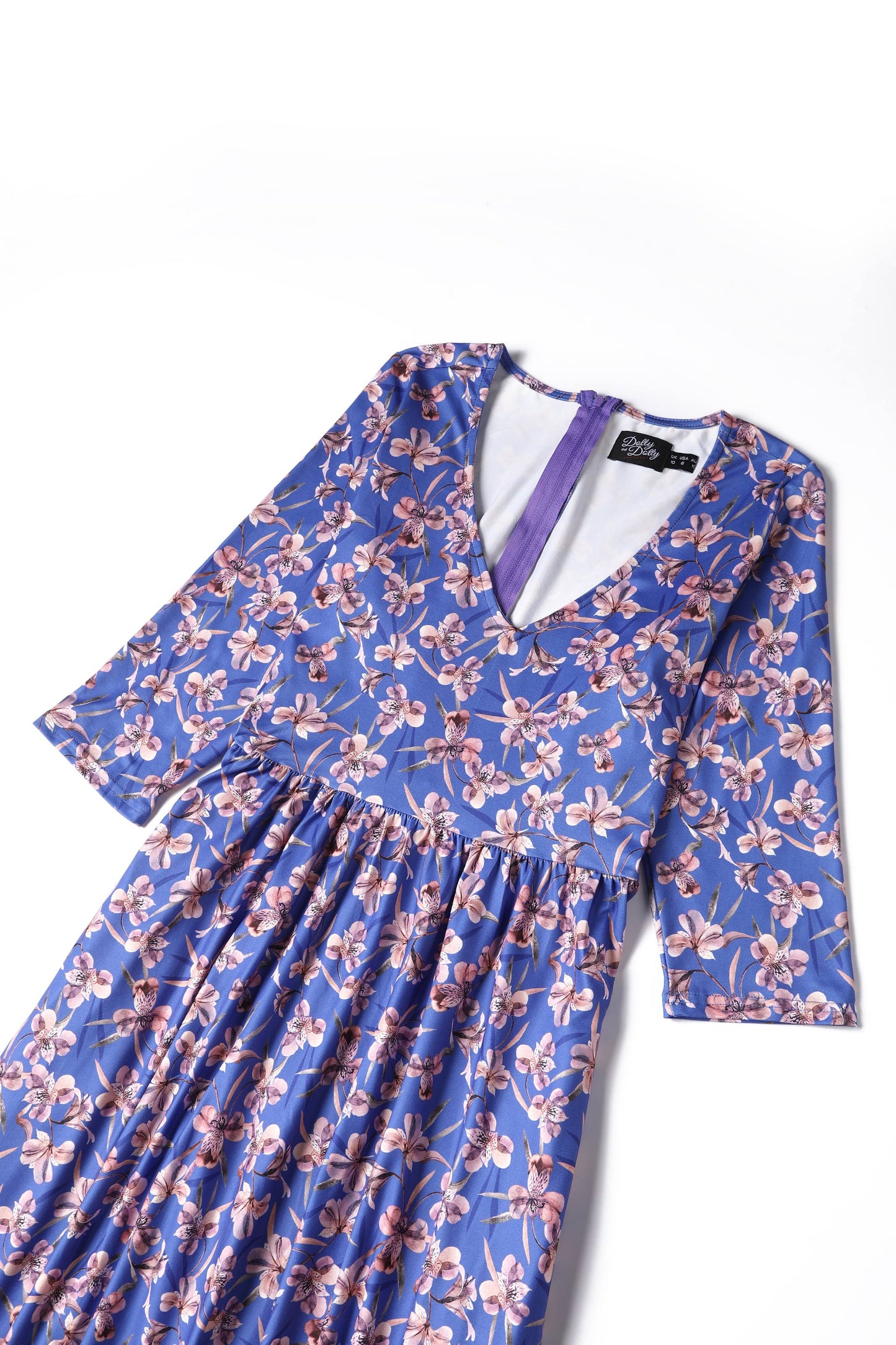 Billie Orchid Floral Long Sleeved Dress