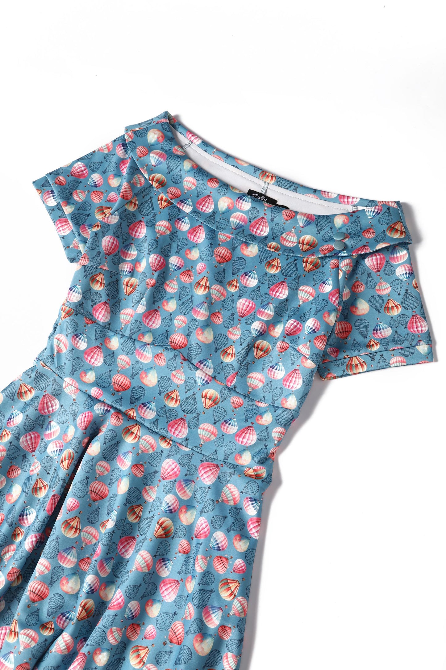Darlene Hot Air Balloon Blue Swing Dress
