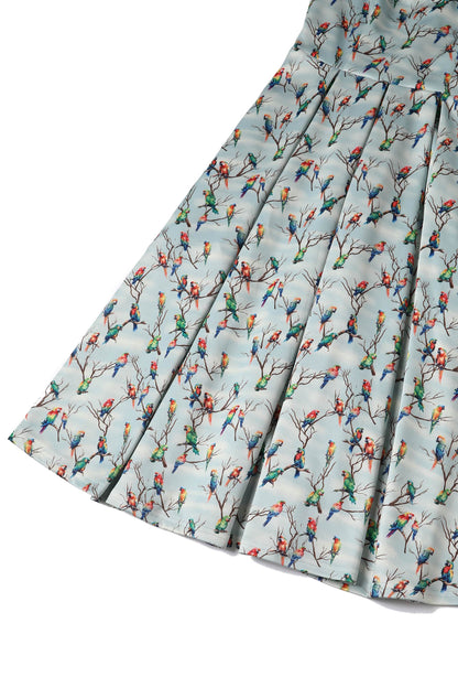 Lily Light Green Parrot Off Shoulder Dress