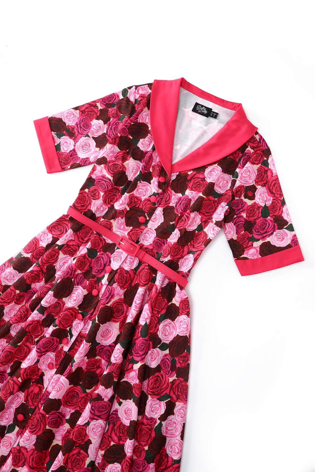 Mollie Pink Rose Garden Full Circle Shirt Dress