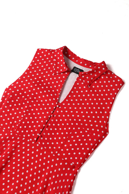 Poppy Red Polka Dot Shirt Dress