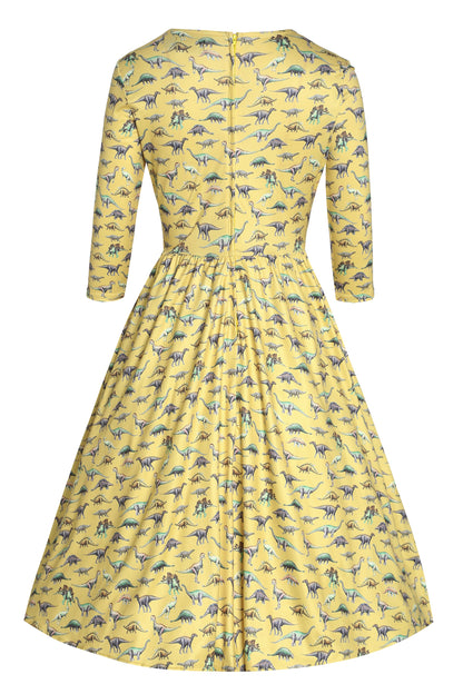Billie Dinosaur Yellow Long Sleeved Dress