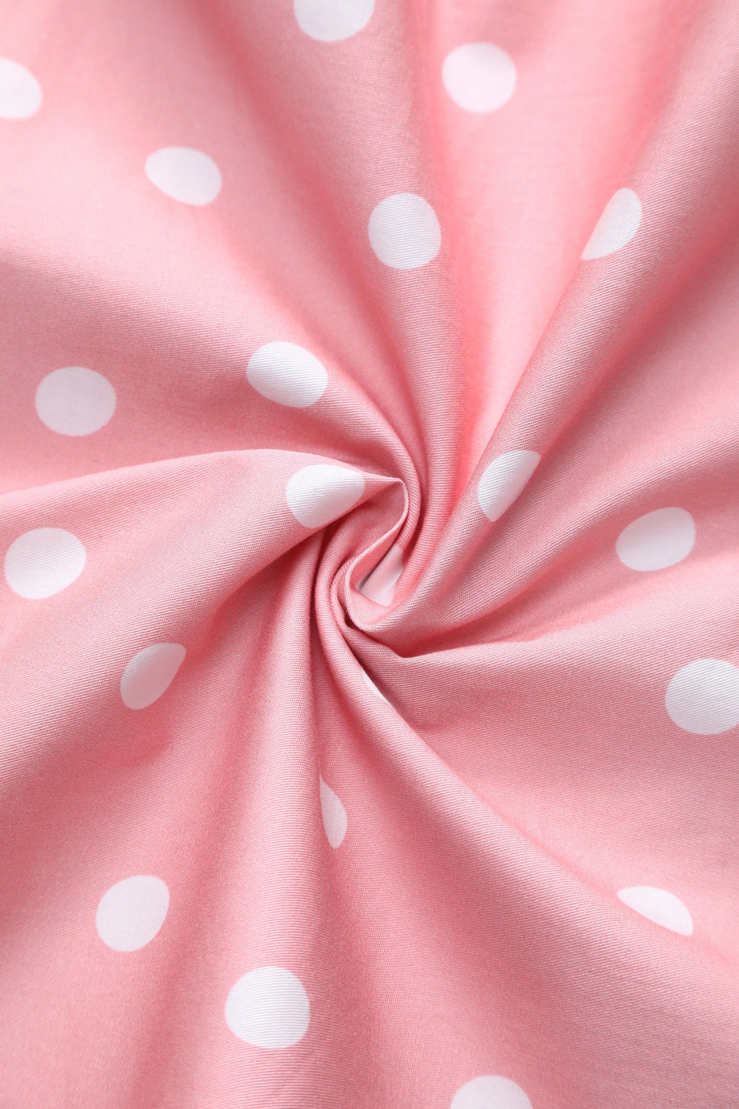 Annie Retro Polka Dot Dress in Pale Pink & White