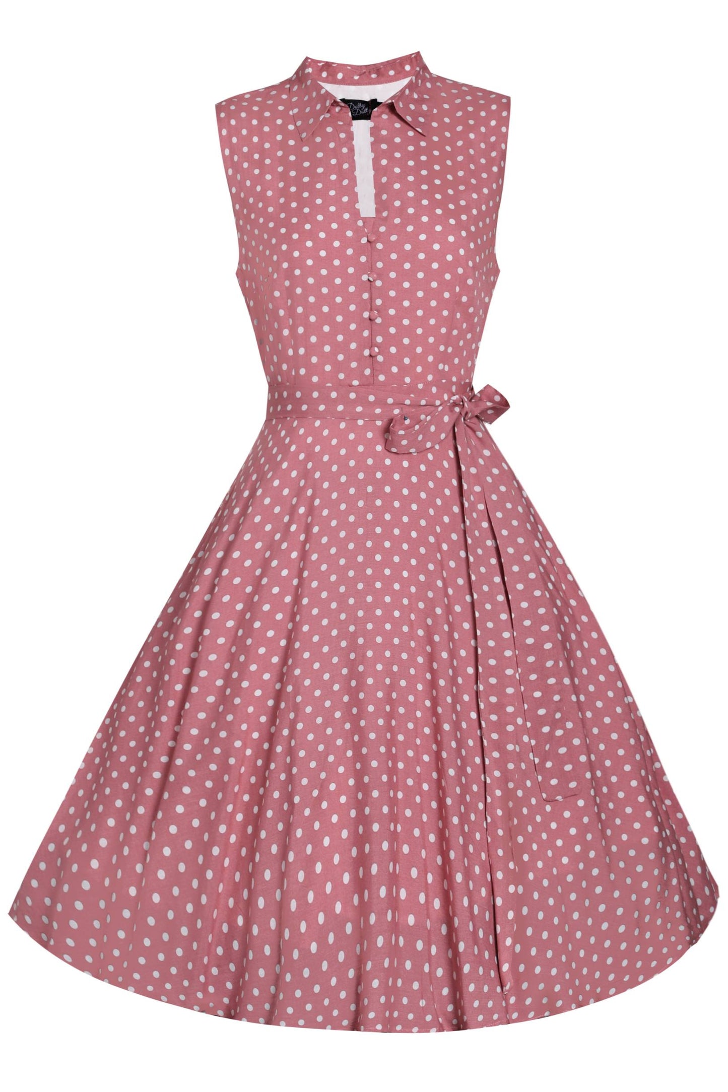 Poppy Pink Polka Dot Shirt Dress