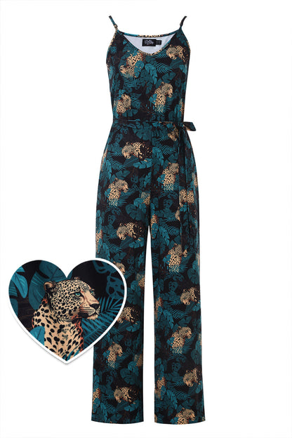 Brigitte Cheetah Print Strappy Jumpsuit