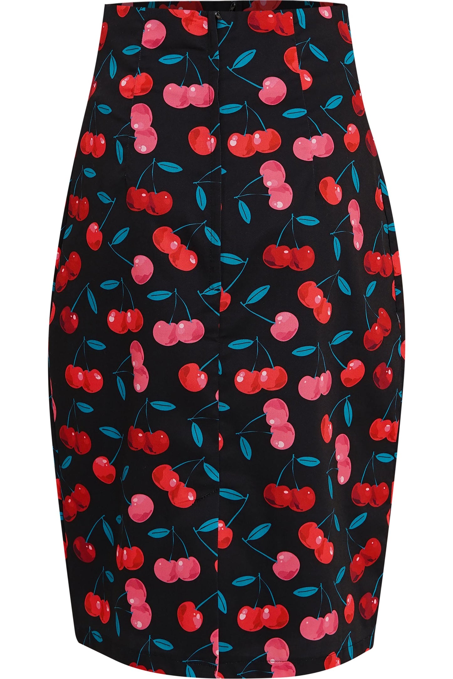 Falda Black & Red Cherry Pencil Skirt