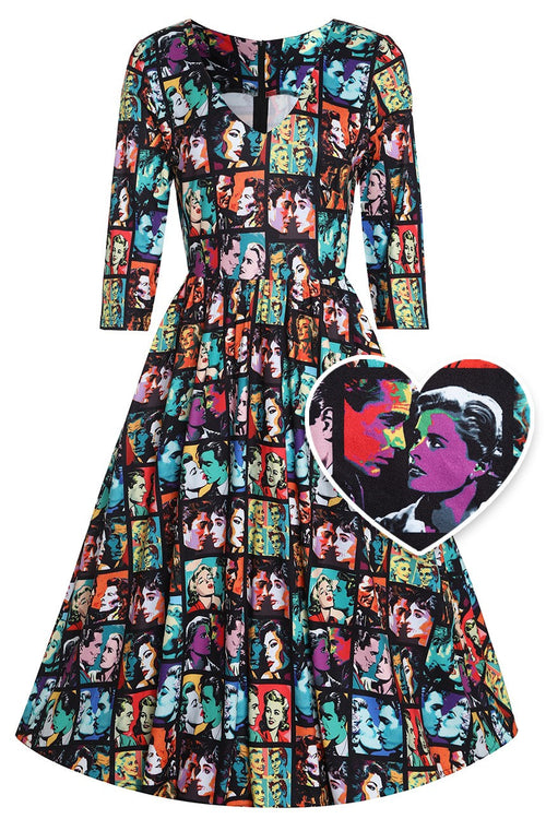 Billie 50s Romance Black Flared Dress