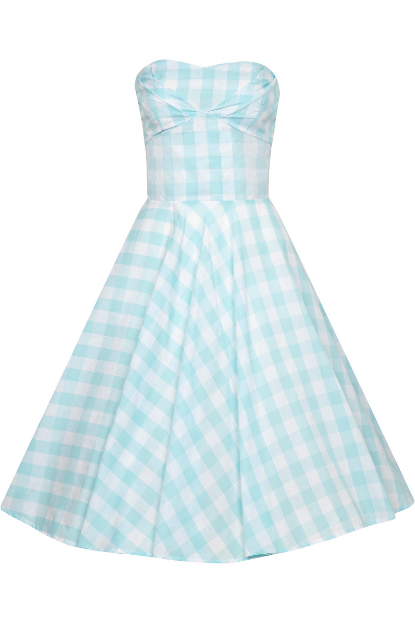 Melissa Blue Gingham Strapless Dress