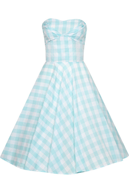 Melissa Blue Gingham Strapless Dress