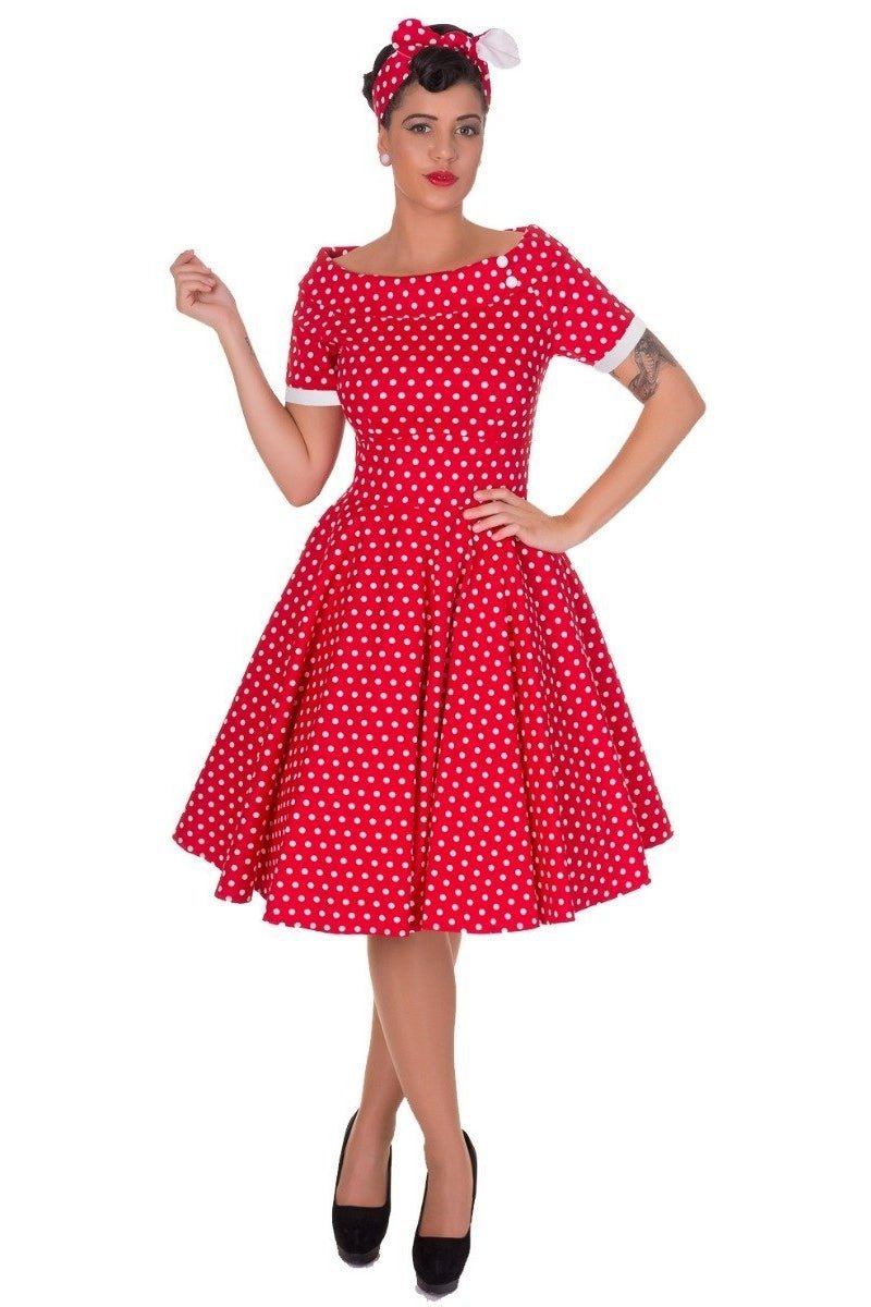 Darlene Full Circle Red Polka Dot Swing Dress