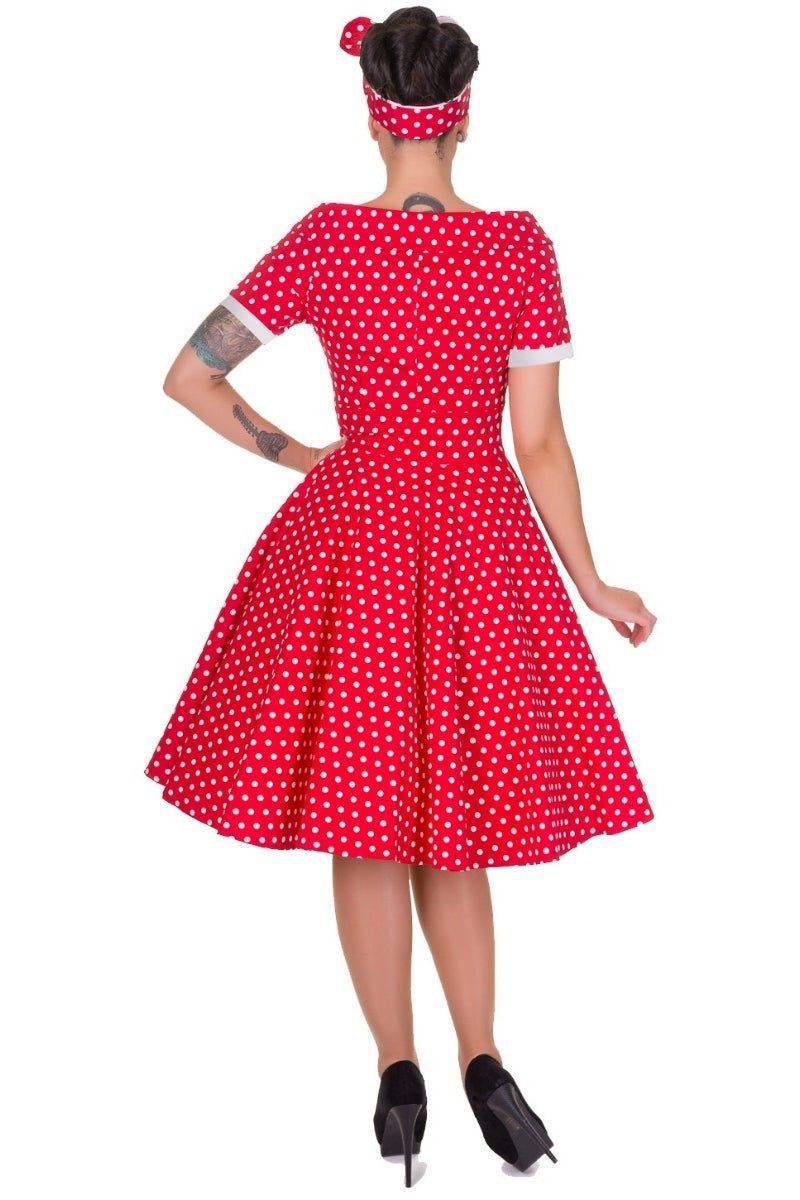 Darlene Full Circle Red Polka Dot Swing Dress