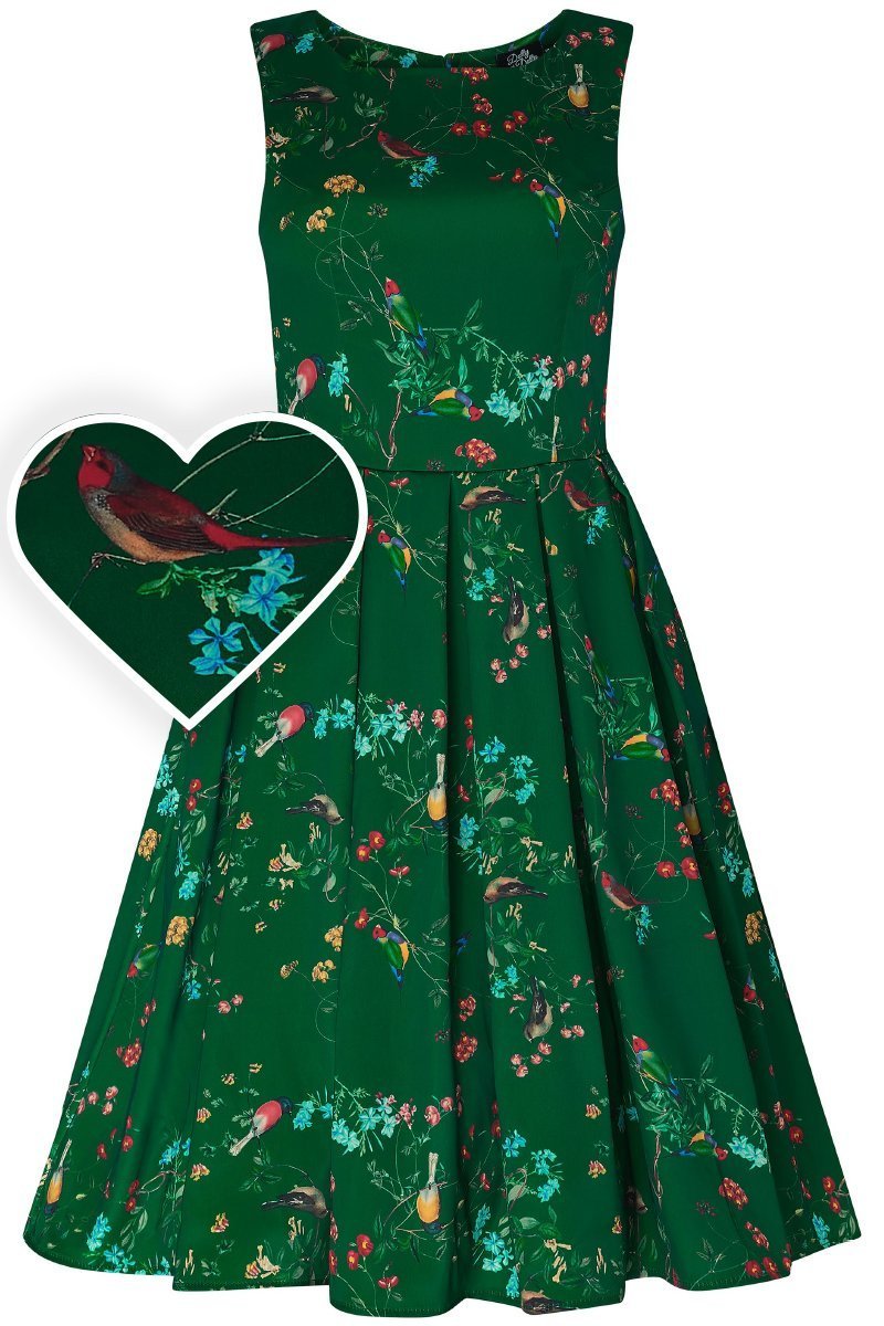 Annie Green Bird Print Dress