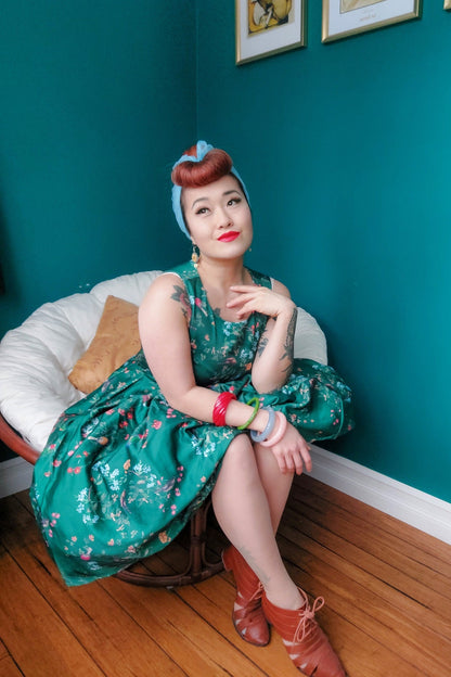 Annie Green Bird Print Dress