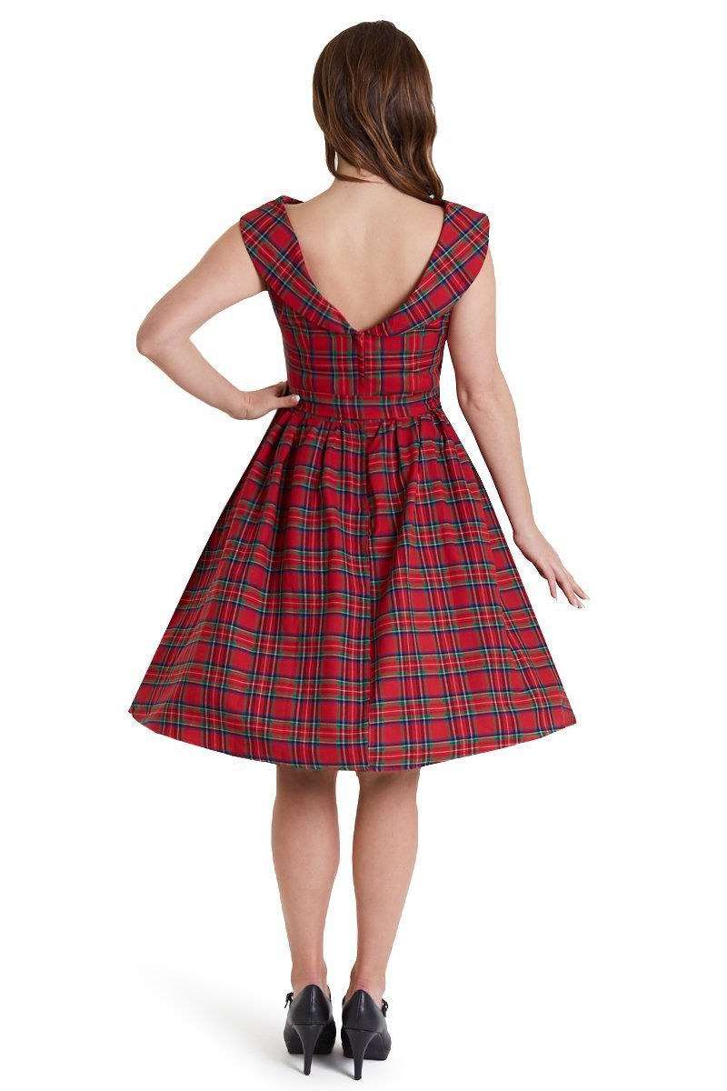Cindy Highland Red Tartan Circle Dress