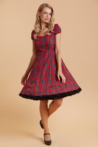 Claudia Highland Red Tartan Swing Dress