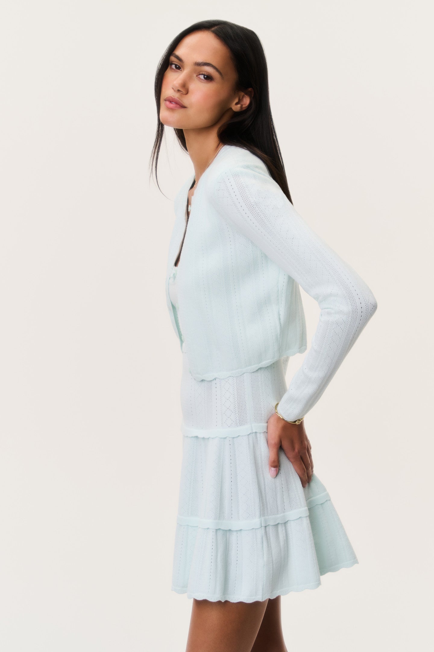 Nadiya Stretch Pointelle Cardigan