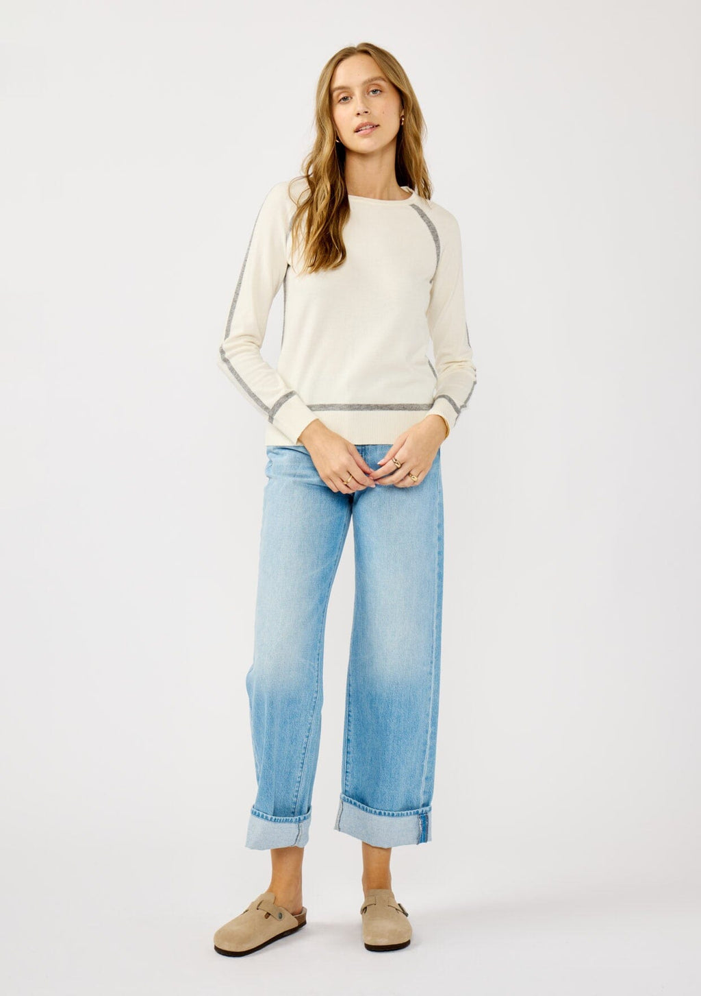 Posh Border Striped Pullover