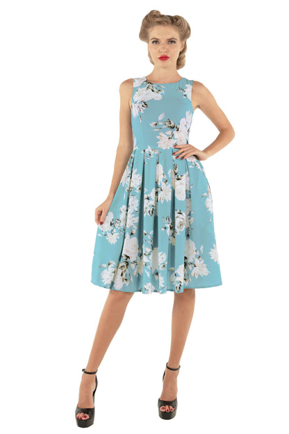 Annie Mint Floral Swing Dress