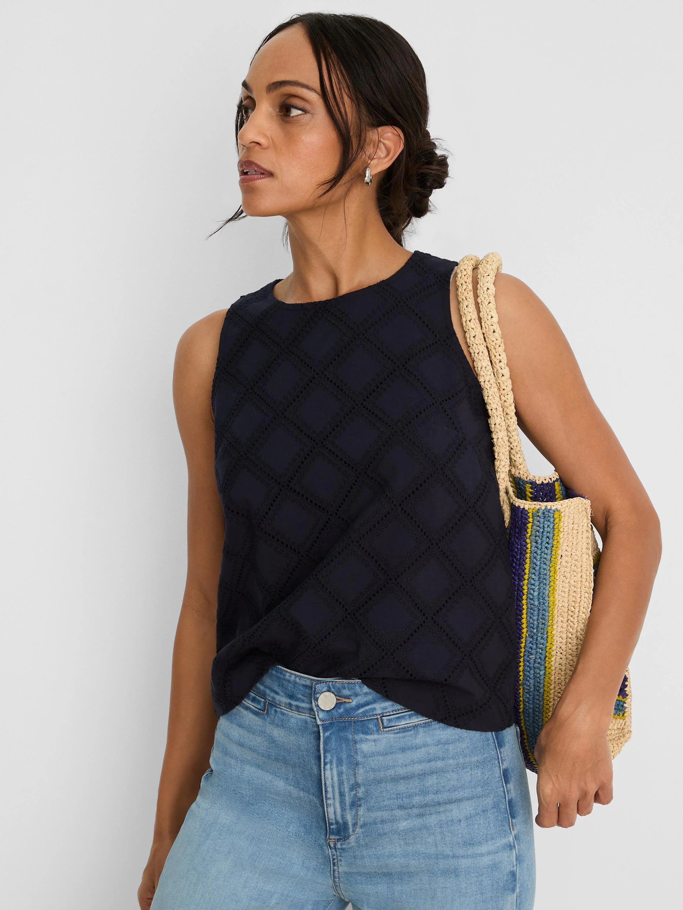 Diamond Eyelet Top